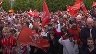 Fans celebrate Luton’s fairytale promotion to Premier League at civic parade