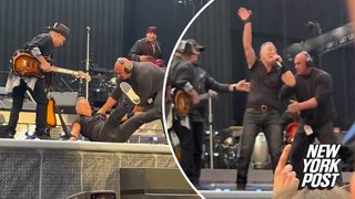 Bruce Springsteen tumbles on stage: Boss has fallen and he can't get up