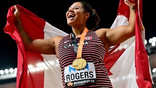 #TheMoment Camryn Rogers’ hammer throw won her a historic world title